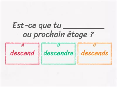 Le verbe descendre 