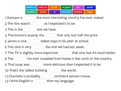 Comparatives and superlatives