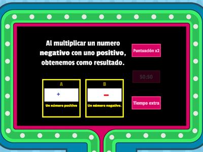 Multiplicacion de Números enteros.