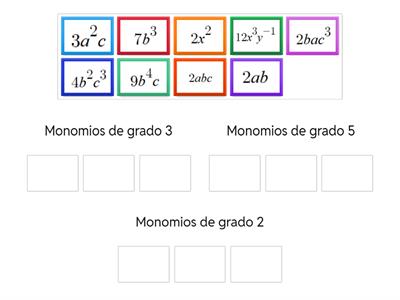 Agrupar monomios de varios grados