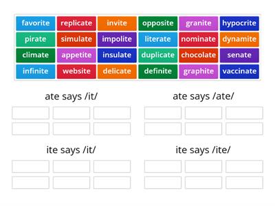 6.11 ate & ite: long & short sounds