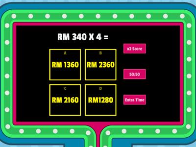 MATEMATIK TAHUN 3 : DARAB WANG