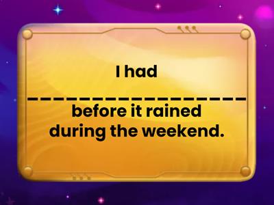 Past perfect - Speaking questions