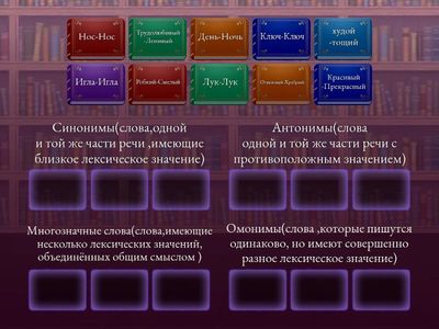 синонимы, антонимы, многозначные слова 