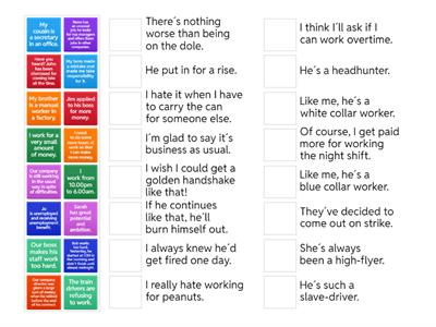 FCE Work Idioms (Match Up)