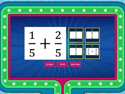 Adding and Subtracting Fractions with like denominators