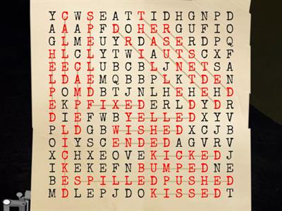 Reading Rev week 10: 3 Sounds of -ed basic word list word search