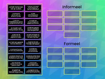 Gebruik je in deze situatie formele of informele taal?