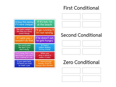 Zero, First, Second Conditional Sort