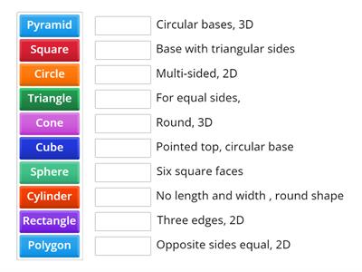 2D vs 3D Shapes Match-Up