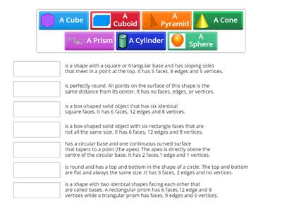 3D Shapes - Terms and Definitions