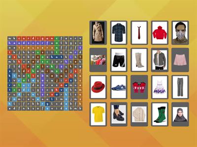 Clothes wordsearch