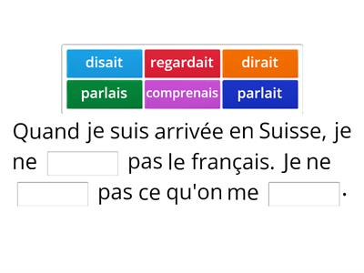 l'imparfait, phrases à trous