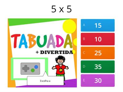 Teste da tabuada de multiplicação