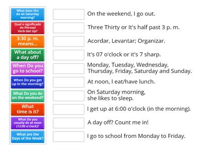 INGLÊS - SCHEDULES AND DAILY ROUTINE