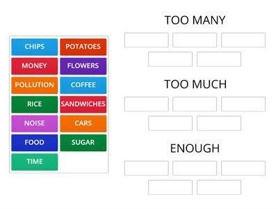 UNIT 4 -  TOO MANY , TOO MUCH , OR ENOUGH