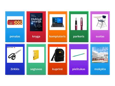 School items (Lithuanian- English) (beginners)