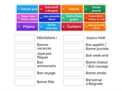Srpski za Francuze - Čestitke