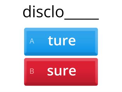 suffix sure and ture