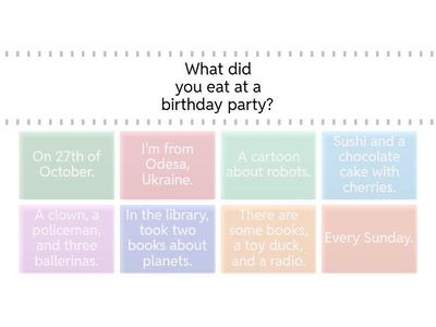 Match questions with answers