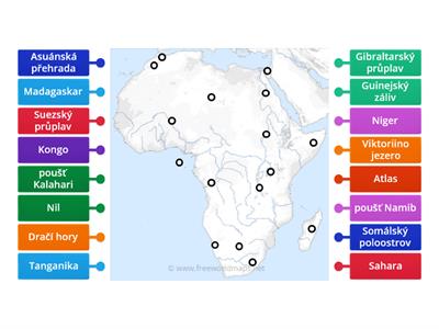 Afrika - slepá mapa