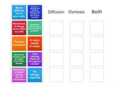 Diffusion vs. Osmosis Review