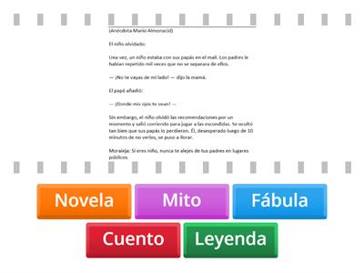 Tipos de textos narrativos