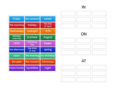 Sonya/Artyom-In/at/on - prepositions of time