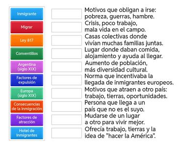 Actividad interactiva: Unimos palabra y concepto