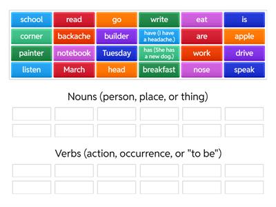 L1-noun and verb sort