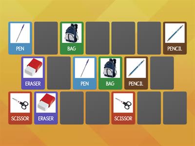 School Supplies Memory Game