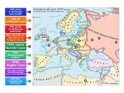Második világháború térképismeret