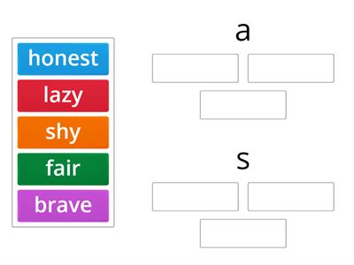 Adjectives describing character 1