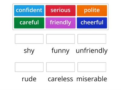 Unit 1 Opposite adjectives