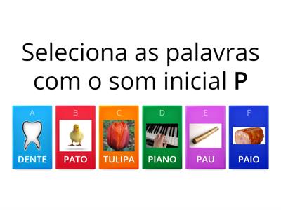 Consciência fonológica - som inicial da palavra