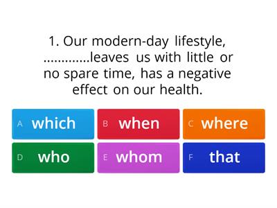 Relative clauses (defining + non-defining)