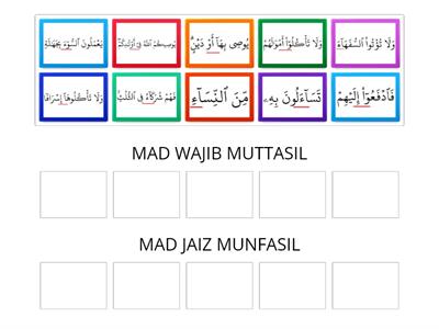 MAD WAJIB MUTTASIL DAN MAD WAJIB MUNFASIL PENDIDIKAN ISLAM TAHUN 1