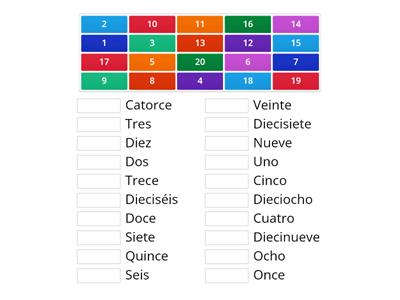 Spanish Numbers 1-20