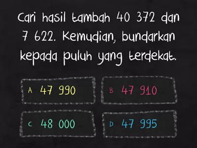 MATEMATIK TAHUN 5 KUIZ 1