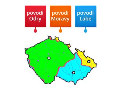 Povodí v ČR – slepá mapa