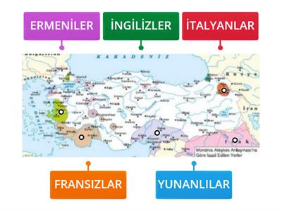 1. DÜNYA SAVAŞI'NDAN SONRA İŞGAL EDİLEN YERLER