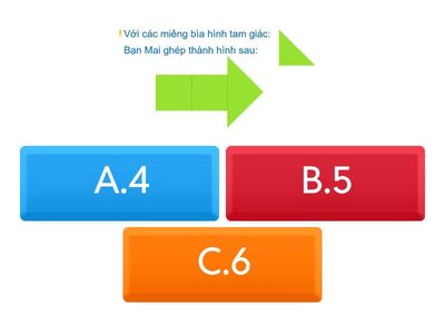 Hỏi bạn Mai đã dùng bao nhiêu miếng bìa hình tam giác để ghép được hình trên?