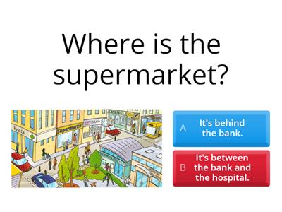 City Places + Prepositions (across from/between/next to/in front of)