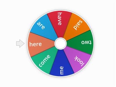 Sight Word Wheel (Blue)