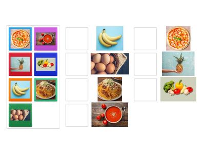 match up and name the food 