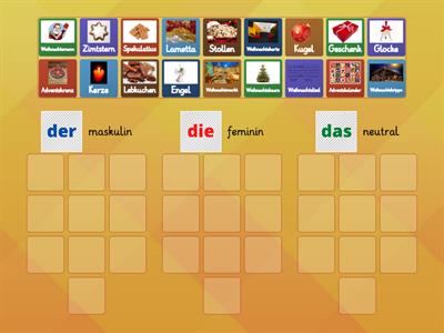 Sind folgende Substantive feminin, maskulin oder neutral? Ordnen Sie zu.