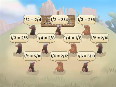 Whack the Equivalent Fraction Equations Set 1.0