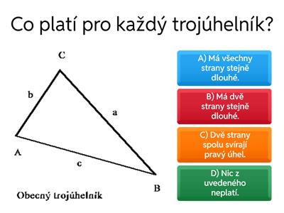 Trojúhelníky - kvíz 4.a 5. třída