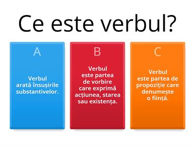  Verbul, Clasa a III-a 