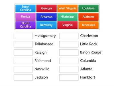 Southeast States & Capitals